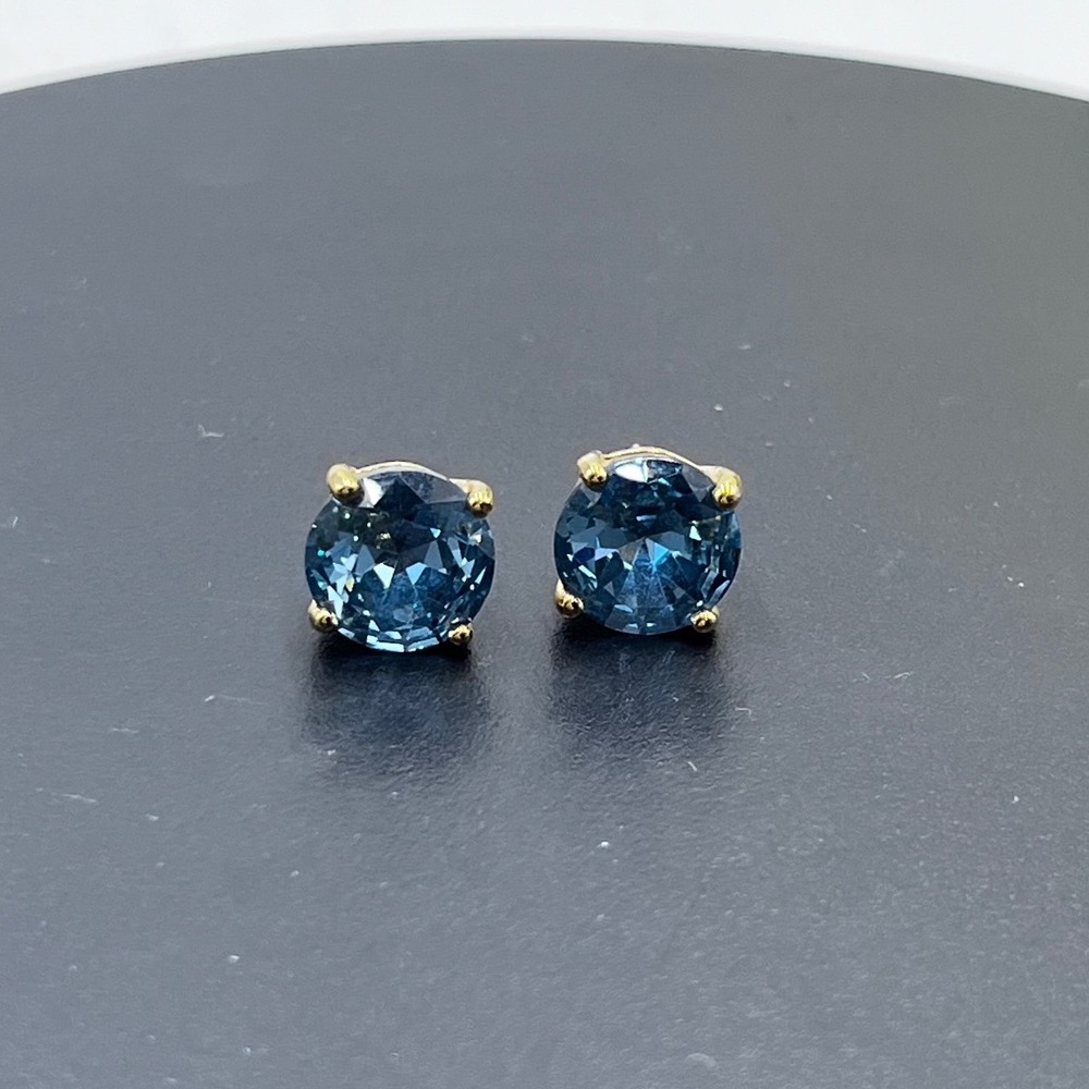 Kate Spade New York Faceted London Blue Bright Ideas Gold Plated Stud Earrings